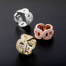 Hip Hop Claw Set AAA CZ Stone Bling Ice Out Pig Nose Finger Rings for Men Women Unisex Rapper Jewelry Gift Drop Shipping 2024 - buy cheap