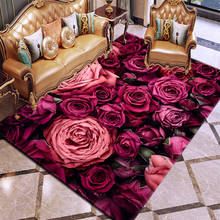 Alfombras con patrón de flores 3D para sala de estar, alfombrillas antideslizantes para pasillo/cocina, decoración de salón, Alfombra de gran tamaño 2024 - compra barato