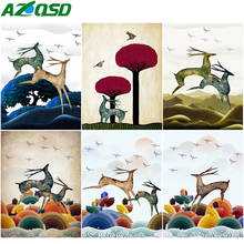 Azqsd diy pintura diamante recém chegados cervos artesanal diamante bordado animais mosaico imagem de strass decoração da sua casa 2024 - compre barato