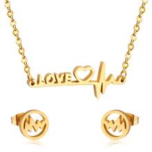 LUXUKISSKIDS Love Pendant Necklaces Round Earring Sets For Women Original Jewelry Set Valentine's Day present 2024 - buy cheap