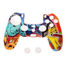 OOTDTY Multicolor Style Silicone Gamepad Cover Case + 2 Joystick Cap For PS4 Controller Drop Shipping 2024 - buy cheap