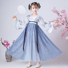 girls Hanfu Lace Embroidery Drsses for Girls Party Dress Birthday Tutu Dresses Children Casual Wear New Year Dress Vestidos 2024 - buy cheap