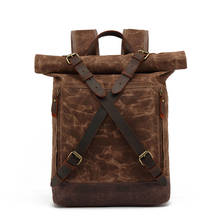 Luxury Vintage Canvas Backpacks for Men Oil Wax Canvas Rucksacks Travel bag Backpack Large Waterproof Daypacks Retro Bagpack 2024 - buy cheap