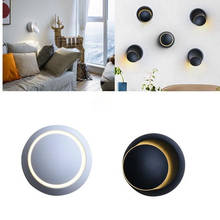 Luminária de parede moderna 360 graus 6w, novo design, luz led rotativa de parede para áreas internas, lâmpada decorativa para quarto