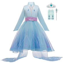 Elsa Dresses For Girls Princess Party Elsa Costume Snow Queen 2 Cosplay Elza Dress Children Halloween Party Costumes 4-12 Years 2024 - buy cheap