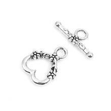 DoreenBeads Zinc Based Alloy Toggle Clasps Heart  Antique Silver Color DIY Making Jewelry Findings 18mm x 14mm 20mm x 8mm, 5Sets 2024 - buy cheap