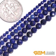 Natural Lapis Lazuli Faceted Round Acceories Beads For Jewelry Making Strand Beads 15 Inch DIY Bead For Bracelet 6 8 10 12mm 2024 - buy cheap