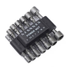 Jewii 14Pcs Hex Shank Power Nut Driver Drill Bit Sae Metric Socket Wrench Screw 3/16"-7/16" 5-12mm Nut Driver Set Socket Adapter 2024 - buy cheap