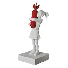 WU CHEN LONG BOMB HUGGER Sculpture Girl Statue Street Artist Figure Street Art Home Decoration 2024 - buy cheap
