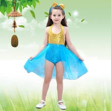 Vestido de princesa para niña, bodys de sirena con lentejuelas a escala de pez, tutú, traje de baño de sirena para Halloween + diadema, disfraz C28K151 2024 - compra barato