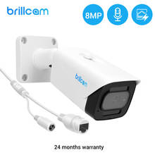 Brillcam-cámara IP inteligente de 8MP para exteriores, videocámara de seguridad tipo bala con visión nocturna IR, CCTV, impermeable, micrófono incorporado, 2,8 MM 2024 - compra barato