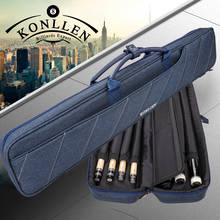 KONLLEN 7 Holes Cue Case 3 Butts 4 Shafts Carrying Large Capacity Pocket Blue Color Oxford Canvas Bag Sturdy Wear-resistant Case 2024 - buy cheap