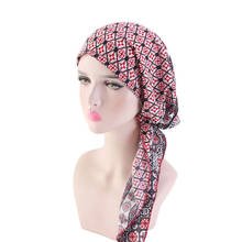 Helisopus New Muslim Women Pre-Tied Turban Ladies Printed Beanies Caps Cancer Hair Loss Wrap Headscarf Hijabs Hair Accessories 2024 - buy cheap