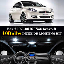 Lâmpadas led sem erro para fiat bravo 2 ii mk2, kit de lâmpadas de led para leitura interna, 2007 a 2016, com 10 peças 2024 - compre barato