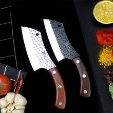 Faca do chef forjado stainlesss aço ao ar livre sobrevivência caça faca de carne cutelo faca de cozinha com bainha 2024 - compre barato