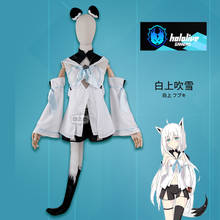 Disfraz de Anime Hololive Virtual Youtuber Shirakami Fubuki, uniforme blanco de zorro pequeño, ropa de juego de rol para fiesta, maquillaje personalizado 2024 - compra barato