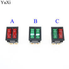 YuXi On-Off KCD4  6Pin Red green double Boat Car Rocker Switch 16A 250V 20A 125V AC Button 6P  31X25mm 2024 - buy cheap