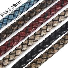 6mm Leather Cord Round Genuine Braided Leather Rope Cow Leather Accessories For Jewelry Making Woven Rope Bracelet Making 1m 2024 - buy cheap