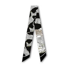 Bufanda de marca con estampado de cebra para mujer, banda de seda para el pelo, asa para bolso, cintas, Foulard, pañuelos de moda 2024 - compra barato