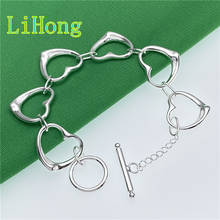 New 925 Sterling Silver Bracelet Sideways Glossy Bridge Bracelet For Men'S Charm Jewelry Engagement Gift 2024 - buy cheap