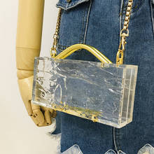 Female Transparent Acrylic Handbag Luxury Wedding Clutch Bags for Women Unique Design Ice Crack Pattern Chain Shoulder Bag 2024 - buy cheap