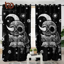 BeddingOutlet Skull Blackout Curtain Gothic Skeleton Bedroom Curtains Moon 100×130 Window Curtain Hippie Dark Cortinas Dropship 2024 - buy cheap