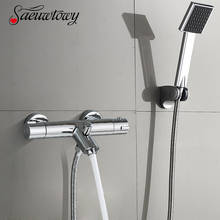 Chrome Telephone Type Wall-Mounted Thermostatic Shower Faucet Set Bathroom Faucet Hot And Cold Bathroom Tap Mixed Valve Bathtub 2024 - buy cheap