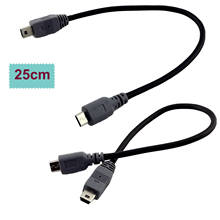 1pc Mini USB Type B 5 Pin  Male To Micro B Male 5 Pin Converter OTG Adapter Lead Data Cable 25cm 2024 - buy cheap