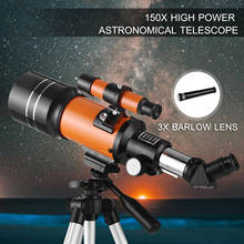 70mm Astronomical Telescope 150X High Power Monocular Telescope Refractor Spotting Scope 5×24 Finder Scope Tripod Moon Filter 2024 - buy cheap