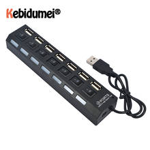 Latest High Speed 7 Ports USB Hub Switcher Hub LED Indicator 5Gbps For Laptop PC Windows XP Win7/8 Linux,Mac OS 2024 - buy cheap