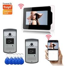 Campainha com vídeo, wi-fi, smart home, 1080p, 7 polegadas, touch screen, rfid, visão noturna 2024 - compre barato