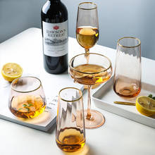 Янтарный золотой ободок хрустальный стеклянный бокал для ликера красное вино бокал для шампанского бокал для вина бренди Виски Питьевая утварь 2024 - купить недорого