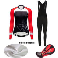 2022 moda feminina manga longa ciclismo roupas bib kit feminino conjunto camisa da bicicleta de estrada mtb terno esporte roupas uniforme vestido 2024 - compre barato