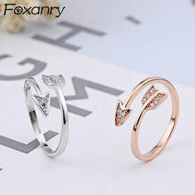 Foxanry Hot Sale 925 Stamp Trendy Rings for Women Couples Creative Simple Arrow Birthday Party Jewelry Gifts Wholesale 2024 - buy cheap