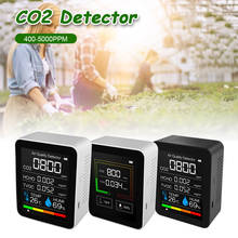 Medidor de CO2 portátil, Sensor Digital de temperatura y humedad, Monitor de calidad del aire, dióxido de carbono, TVOC, formaldehído, Detector de HCHO 2024 - compra barato
