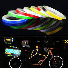Fita adesiva reflexiva 1cm x 8m para bicicleta, fita fluorescente reflexiva para ciclismo, mtb, decoração de segurança, acessórios 2024 - compre barato