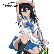 JumpTime 13cm x 9.7cm 3D Car Stickers Sexy Beauty Anime Strike The Blood Girl Himeragi Yukina Decal Rear Windshield Car Styling 2024 - buy cheap