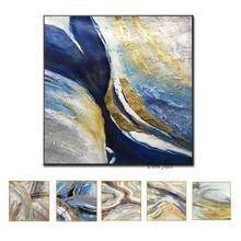 Pinturas al óleo de nuevo diseño abstracto pintado a mano, lienzo hecho a mano, pintura acrílica para pared, obra de arte para decoración de la pared del hogar, 100% 2024 - compra barato