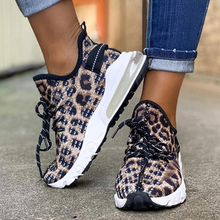 Sneakers Women Shoes 2021 Leopard Sports Shoes Outdoor Casual Ladies Flat Sneakers Lace Up Walking Running Vulcanize Shoes 2024 - buy cheap