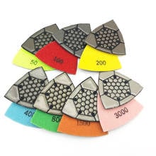 7PCS 3" Triangular Diamond Dry Polishing Pads Sanding Pad for Granite Marble 2024 - buy cheap