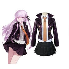 Anime Danganronpa Cosplay Costume Kirigiri Kyouko Cosplay Halloween Costume Full Set Coat+Shirt+Skirt+Tie+Glove 2024 - buy cheap