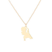Europe And The United States Cross Border Popular Necklace Map Necklace Dutch Map Pendant Choker Chain 2024 - buy cheap