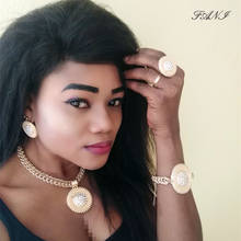 Fani nigerian Wedding designer jewelry set Exquisite Dubai Gold bridal Jewelry Set African woman Costume Jewelry Set Wholesale 2024 - buy cheap