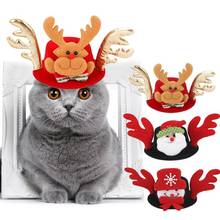 Funny Cat Hat Elk Santa Snowman Pet Dog Party Hat For Cat Costume Christmas Dressing Up Cat Party Costume Cap for Cats Dogs 2024 - buy cheap