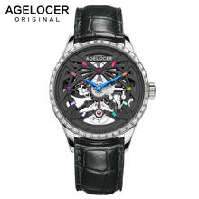 AGELOCER Original Mechanical Men's Watches Skeleton Luxury Top Brand Men Automatic Clock Sapphire Diamond Black Mens Watch 2024 - buy cheap
