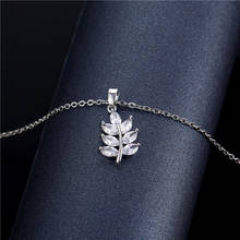 Vintage Fashion Silver Color Chain Necklace White Zircon Branches Leaf Pendant Necklaces For Women Boho Stainless Steel Necklace 2024 - buy cheap