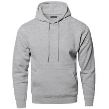 2020 New Solid Color Mens Hoodies Hooded Sweatshirts black Winter Fleece Warm Red Hoody fashion casual gray Quality Top Thick 2024 - buy cheap