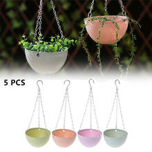 5PCS Round Chain Plastic Nursery Imitation Plants Flower Pots Home Hanging Basket Garden Decoration Supplies 2024 - buy cheap