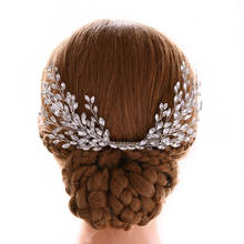 SLBRIDAL-accesorios para el cabello para mujer, peineta de boda con diamantes de imitación de cristal de Color plateado claro hechos a mano nuevos 2024 - compra barato
