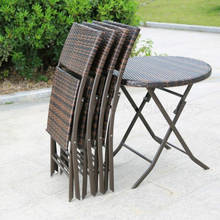 Mesa y silla de centro al aire libre para patio, muebles de moda, Juego plegable de ratán, comedor 2024 - compra barato